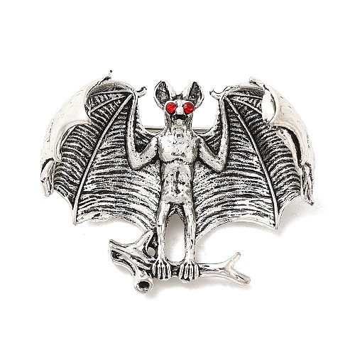 Halloween Bat Tibetan Style Zinc Alloy Brooches for Backpack Clothes JEWB-S025-15B-1