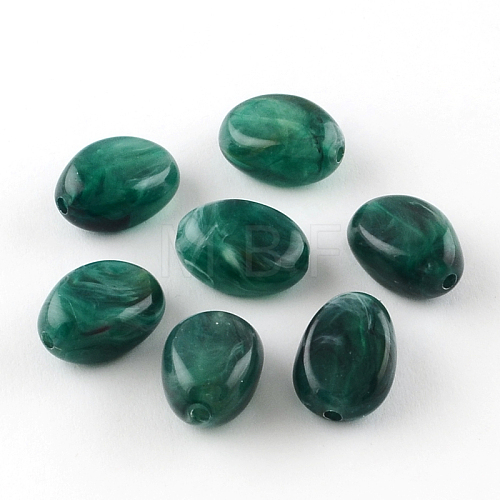 Oval Imitation Gemstone Acrylic Beads OACR-R052-09-1