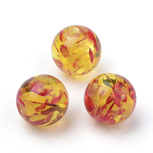 Resin Imitation Amber Beads X-RB660Y-6mm-2-1