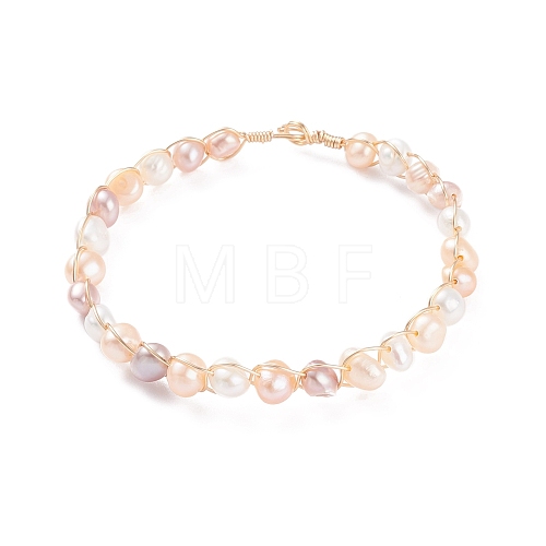 Natural Cultured Freshwater Pearl Beaded Bracelets for Women BJEW-JB07724-02-1