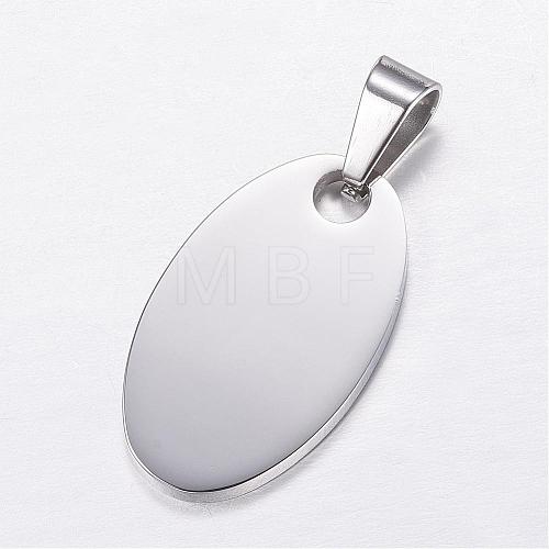 304 Stainless Steel Stamping Blank Tag Pendants STAS-P055-03P-1