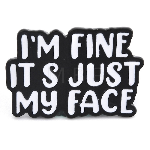 Take Care of Tooth Theme Word I'm Fine It's Just My Face Enamel Pins JEWB-D279-07B-03-1