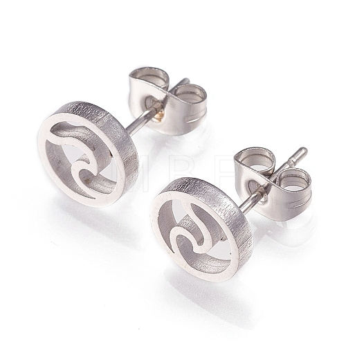 304 Stainless Steel Stud Earrings X-EJEW-N045-01P-1
