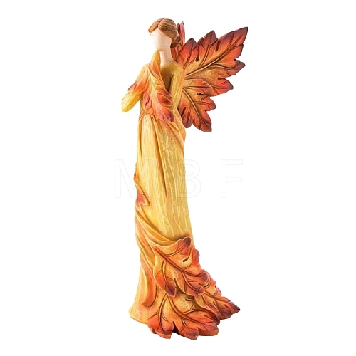 Autumn Resin Maple Leaf Angel Figurines PW-WG29743-02-1