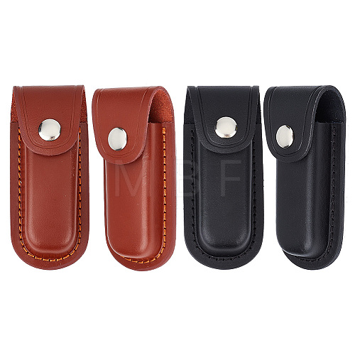 Olycraft 2Pcs 2 Colors Cattlehide Leather Knife Protective Case FIND-OC0003-50-1