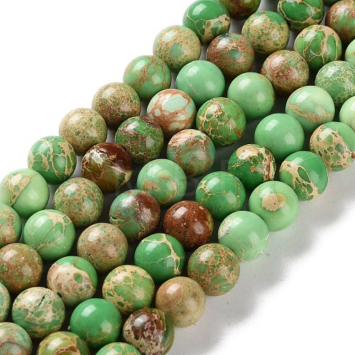 Dyed Natural Regalite/Imperial Jasper/Sea Sediment Jasper Beads Strands G-B124-C01-12-1