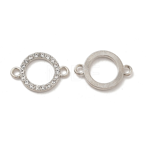 Alloy Connector Charms with Crystal Rhinestone X-FIND-H039-81P-1
