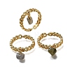 Brass Curb Chain Cuff Rings for Women RJEW-Z085-03G-06-4