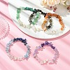 Natural Gemstone & Cultured Freshwater Pearl Beaded Stretch Bracelets for Women BJEW-JB13761-1