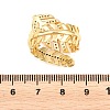 Brass Micro Pave Cubic Zirconia Cuff Open Rings for Women RJEW-F211-01G-5