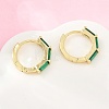 Brass Micro Pave Cubic Zirconia Hoop Earrings KK-CBA8324-12G-02-3