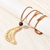 Boho Woven Rattan Pendant Long Necklaces WD-CBA76F6-01C-3