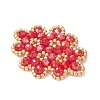 Woven Glass Beaded Connector Charms PALLOY-MZ01201-4