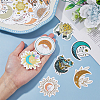 2 Bags 2 Styles Cartoon Moon with Flower Paper Stickers Set DIY-HY0001-45-4