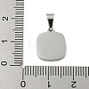 304 Stainless Steel Pave Natural White Shell Square Charms STAS-S130-01P-3