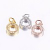 Long-Lasting Plated Brass Micro Pave Cubic Zirconia Charms ZIRC-F069-35-1