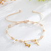 Brass & Imitation Pearl Charm Bracelets DP7998-1-1