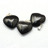 Heart Natural Black Stone Pendants G-Q438-18-2
