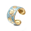 304 Stainless Steel Enamel Wide Cuff Open Rings for Women SA-K003-03E-G-2