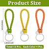 12Pcs 3 Colors PU Leather Knitting Keychains KEYC-CL0001-20C-2