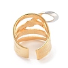 Brass Bowknot Wide Open Cuff Ring for Women RJEW-C102-22GP-3