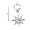 Brass Pave Cubic Zirconia Toggle Clasps KK-N289-09P-2