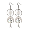 Celestial Brass & 304 Stainless Steel Dangle Drop Earrings for Women EJEW-JE07345-02-3