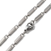 201 Stainless Steel Bar Link Chain Necklaces for Men Women NJEW-G112-07D-P-3