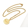 Brass Clear Cubic Zirconia Curb Chain Constellation Pendant Medal Necklaces for Women NJEW-U010-01G-05-2