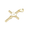 Brass Micro Pave Clear Cubic Zirconia Pendants CU-CBADD0C-05G-3