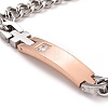 Crystal Rhinestone Rectangle & Cross Link Bracelet STAS-E160-30RGP-01-2