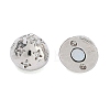 Round Brass Micro Pave Clear Cubic Zirconia Magnetic Clasps KK-C251-12P-2