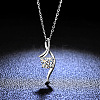 Rhombus 925 Sterling Silver with Moissanite Pendant Necklaces FS-WG2A2ED-01-3