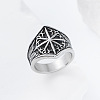 Eight-Point Star 304 Stainless Steel Finger Rings UT4019-1-1