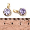 Brass Micro Pave Cubic Zirconia Charms KK-B102-06G-3