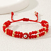 Multi-Layer Glass & Brass Beaded Adjustable Bracelets CL9505-1-2