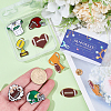 9Pcs 9 Styles Rugby Sports Series Enamel Lapel Pin Backs JEWB-SC0001-98-3