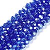 Electroplate Transparent Glass Beads Strands EGLA-A035-T6mm-A21-1