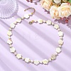 Electroplated Natural Freshwater Shell Flower and Shell Pearl Beaded Necklaces for Women NJEW-JN06209-1