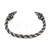 Viking 304 Stainless Steel Twisted Eagle Open Cuff Bangles for Men BJEW-U001-02AS-3