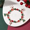 Alloy Enamel Santa Claus Christmas Tree Charm Bracelets BJEW-TA00465-2