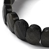 Natural Golden Sheen Obsidian Beaded Stretch Bracelet G-E010-01-05-3