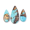 Assembled Bronzite and Synthetic Turquoise Pendants X-G-S328-003J-1