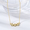 Brass Glass Triple Star Pendant Necklaces KK-CBAB173-03G-09-3