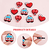 9Pcs 3 Style Hospital Theme Food Grade Eco-Friendly Silicone Beads SIL-CA0001-35-6
