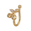 Brass Micro Pave Clear Cubic Zirconia Clip-on Nose Septum Rings WGE30AD-03-1