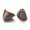Tibetan Style Alloy Triangle Apetalous Bead Cones X-TIBE-5212-R-FF-2