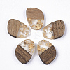 Transparent Resin & Walnut Wood Pendants X-RESI-Q210-006A-A01-1