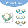 3 Pairs 3 Styles Natural Gemstone Chips Braided Hoop Earrings EJEW-TADJ00004-5