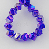 Electroplate Glass Beads Strands X-EGLA-R031-8mm-23-2